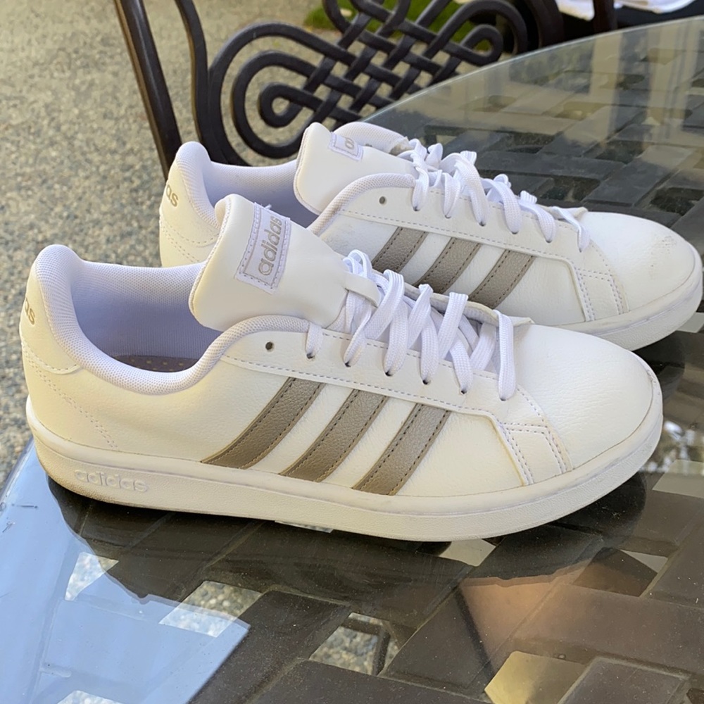 adidas White and Light Gray Women's Athletic Sneakers